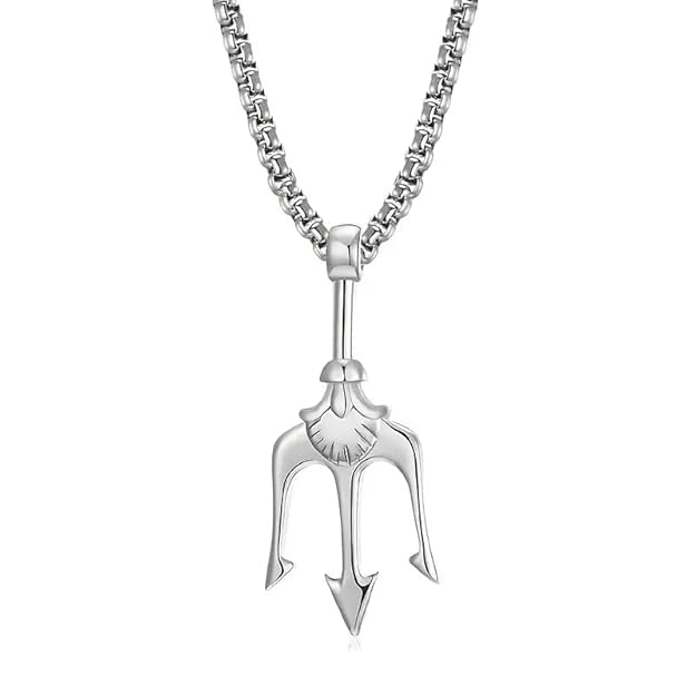 THE MEN THING SS Pendant/ Necklace TRINITY SHIVA - Alloy Pendant with Stainless Steel 24inch Round Box Chain, European trending Style for Men & Boy