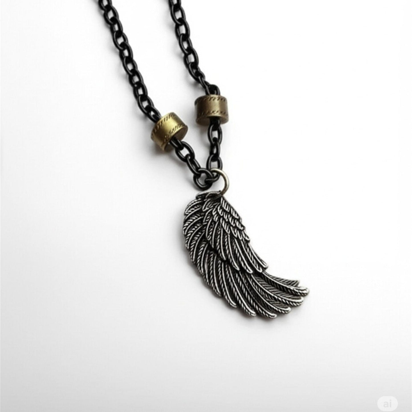 THE MEN THING SS Pendant/ Necklace VALKYRIE WING - Pure Titanium Steel Pendant with 27inch Chain for Men & Boys