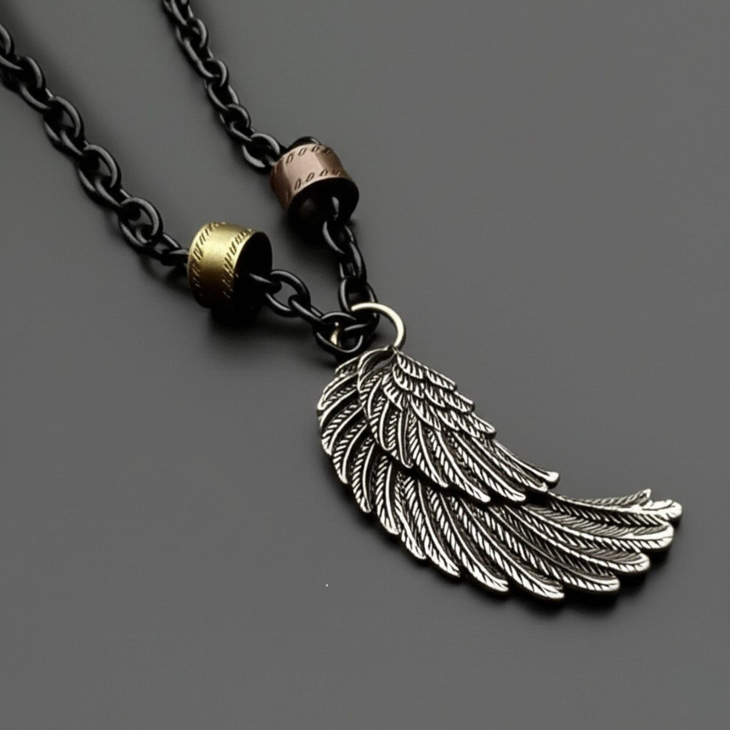 THE MEN THING SS Pendant/ Necklace VALKYRIE WING - Pure Titanium Steel Pendant with 27inch Chain for Men & Boys