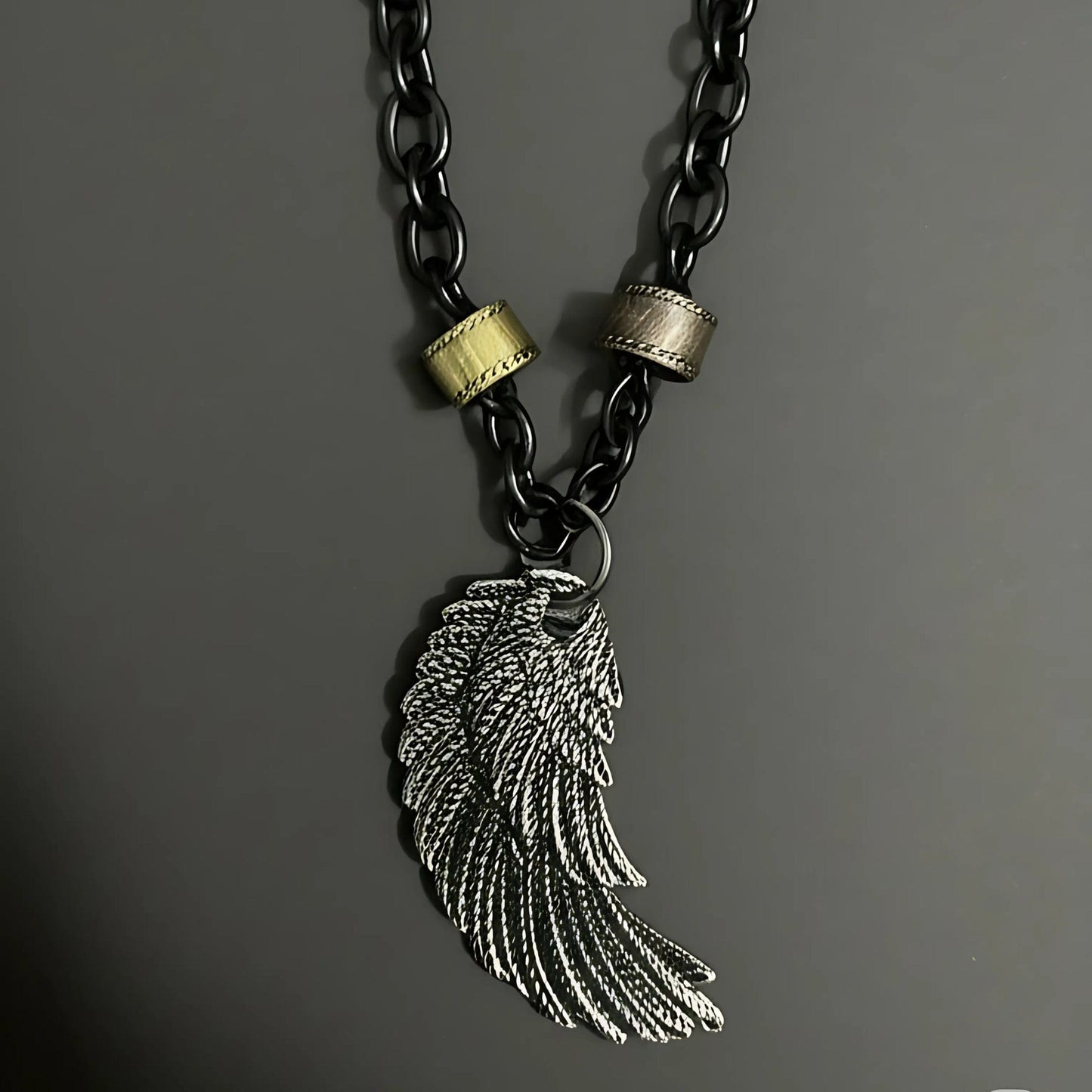 THE MEN THING SS Pendant/ Necklace VALKYRIE WING - Pure Titanium Steel Pendant with 27inch Chain for Men & Boys