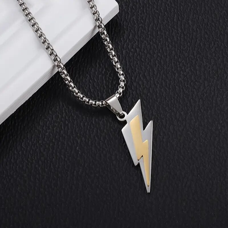 THE MEN THING SS Pendant/ Necklace VOLTSTRIKE GOLD - Pure Stainless Steel 24inch Chain for Men, European trending Style for Men & Boy