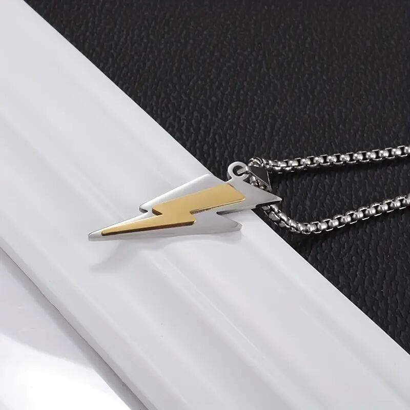 THE MEN THING SS Pendant/ Necklace VOLTSTRIKE GOLD - Pure Stainless Steel 24inch Chain for Men, European trending Style for Men & Boy