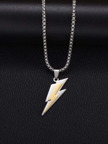 THE MEN THING SS Pendant/ Necklace VOLTSTRIKE GOLD - Pure Stainless Steel 24inch Chain for Men, European trending Style for Men & Boy