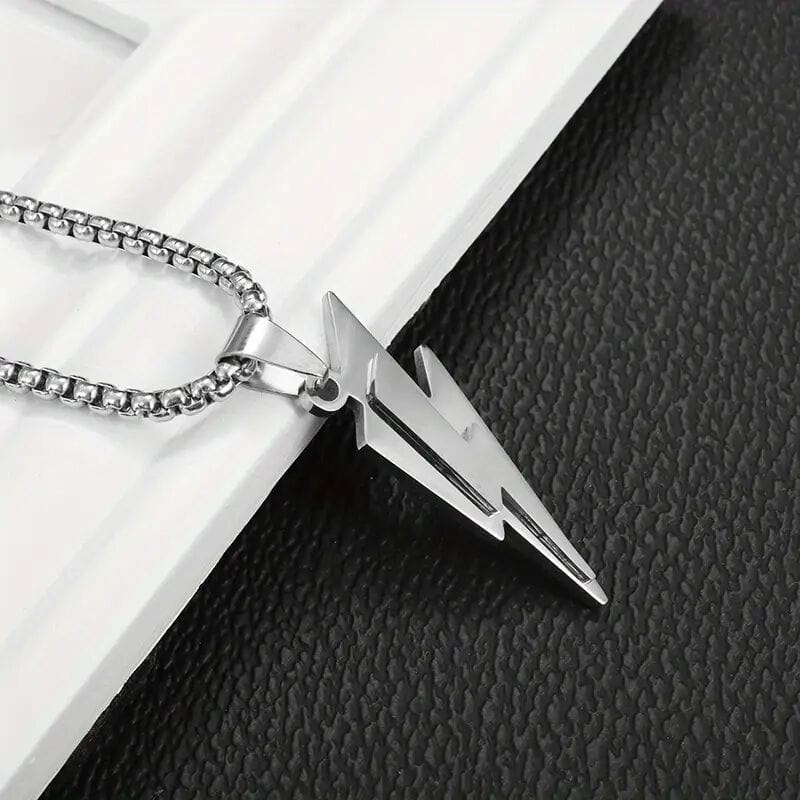 THE MEN THING SS Pendant/ Necklace VOLTSTRIKE SILVER - Pure Stainless Steel 24inch Chain for Men, European trending Style for Men & Boy