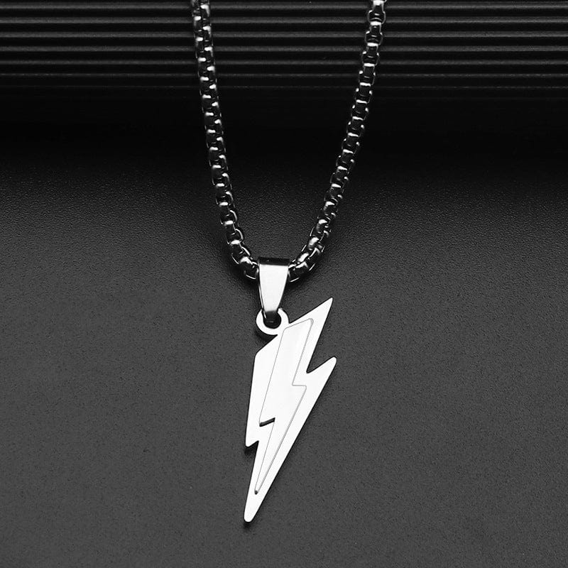 THE MEN THING SS Pendant/ Necklace VOLTSTRIKE SILVER - Pure Stainless Steel 24inch Chain for Men, European trending Style for Men & Boy