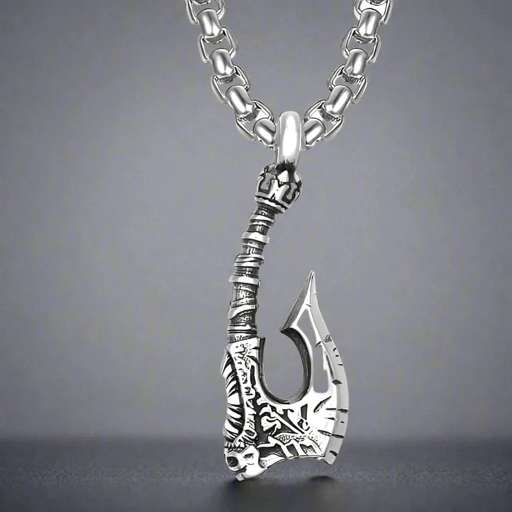 THE MEN THING SS Pendant/ Necklace WARRIOR AXE - Alloy Pendant with Stainless Steel 24inch Round Box Chain, European trending Style for Men & Boy