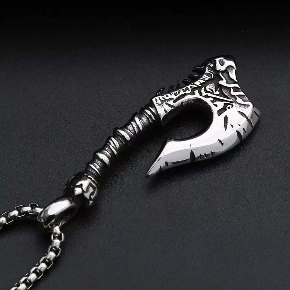 THE MEN THING SS Pendant/ Necklace WARRIOR AXE - Alloy Pendant with Stainless Steel 24inch Round Box Chain, European trending Style for Men & Boy