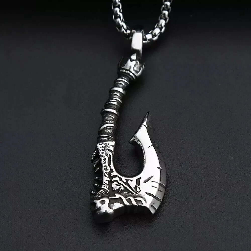 THE MEN THING SS Pendant/ Necklace WARRIOR AXE - Alloy Pendant with Stainless Steel 24inch Round Box Chain, European trending Style for Men & Boy