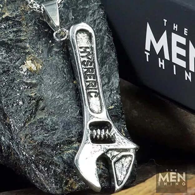 THE MEN THING SS Pendant/ Necklace WRENCH - Alloy Pendant with Pure Stainless Steel 24inch Round Box Chain, European trending Style for Men & Boys