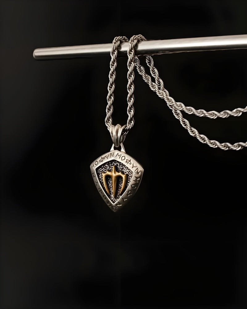 THE MEN THING SS Pendant with Chain AQUA SHIELD - 24inch Pure Copper European trending Style Chain for Men & Boy