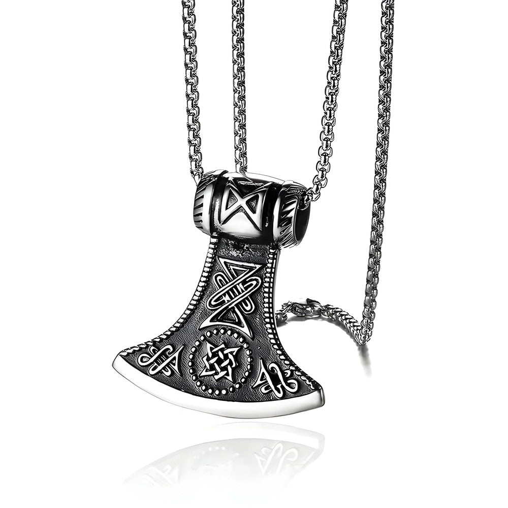 THE MEN THING SS Pendant with Chain ASGARDIAN FANG - Alloy Pendant with Stainless Steel 24inch Round Box Chain, American trending Style for Men & Boy