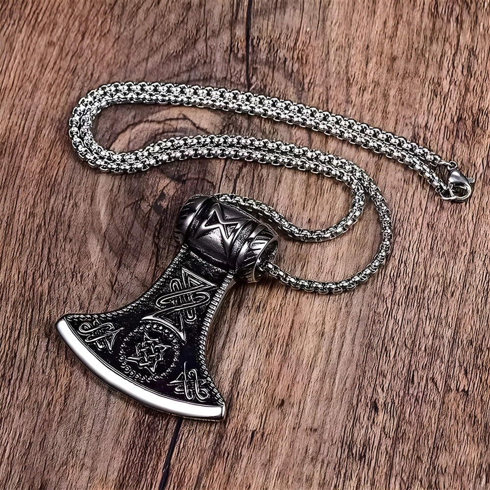 THE MEN THING SS Pendant with Chain ASGARDIAN FANG - Alloy Pendant with Stainless Steel 24inch Round Box Chain, American trending Style for Men & Boy