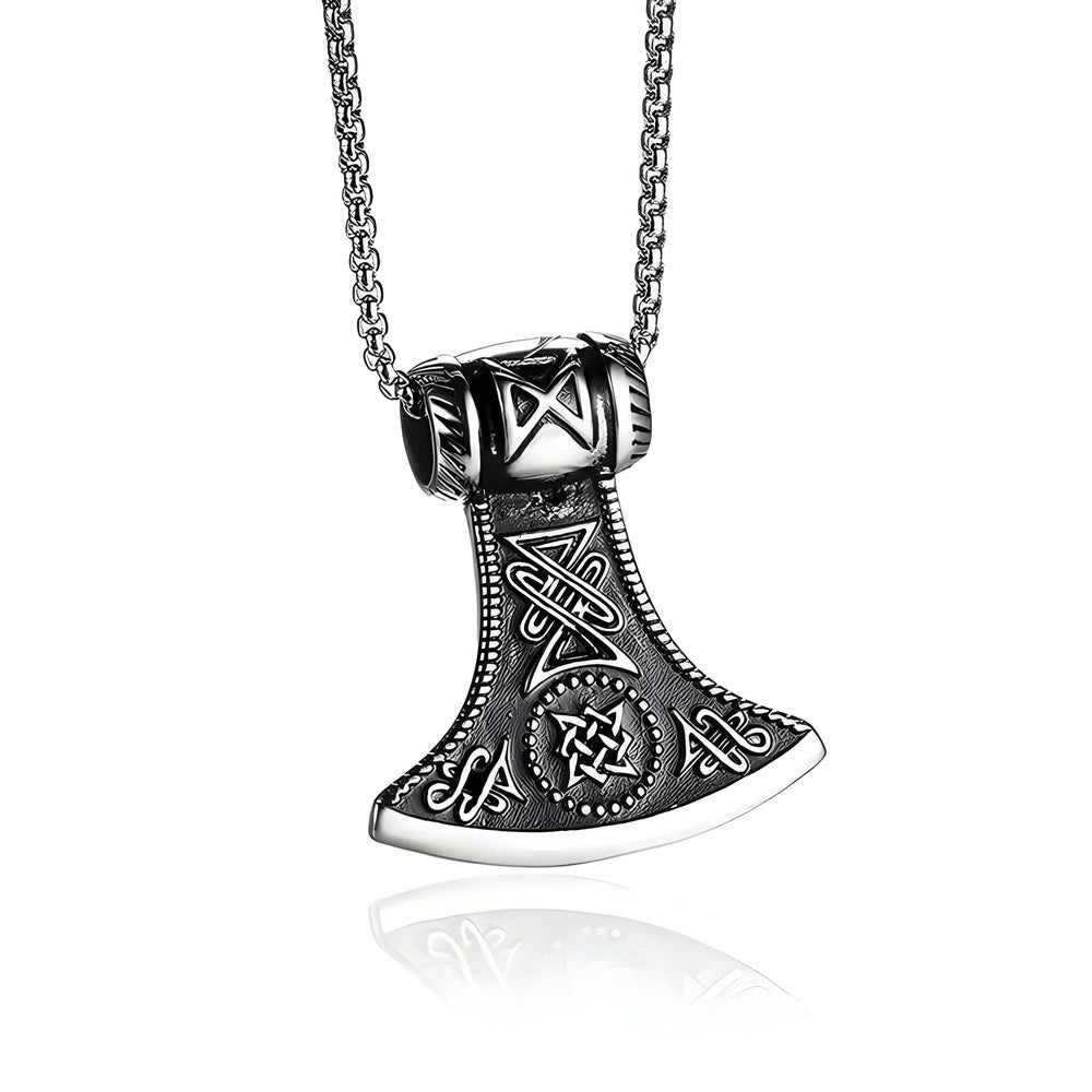 THE MEN THING SS Pendant with Chain ASGARDIAN FANG - Alloy Pendant with Stainless Steel 24inch Round Box Chain, American trending Style for Men & Boy
