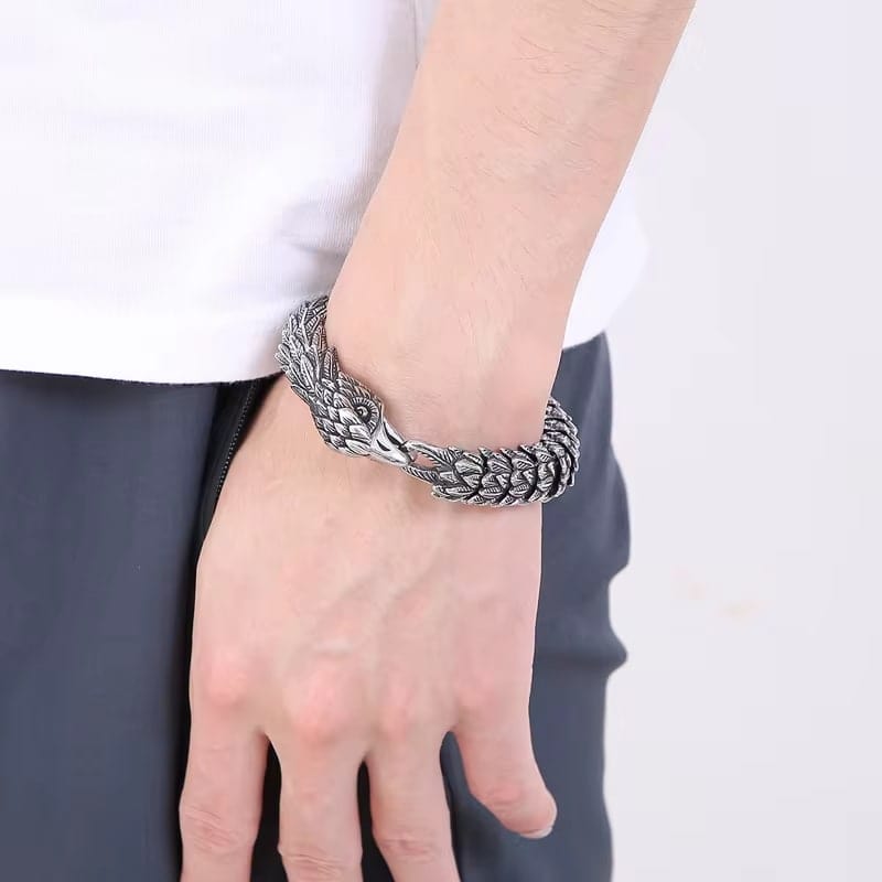 THE MEN THING Steel Bracelets AVIATOR - 14mm Pure Titanium Steel Bracelet for Men & Boy (8inch)