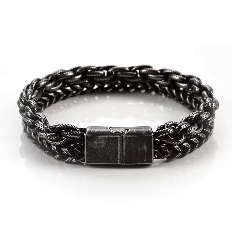 THE MEN THING Steel Bracelets COLOSSUS - 13mm Pure Titanium Steel Bracelet, Bracelet with hook buckle for Men & Boy (8inch)
