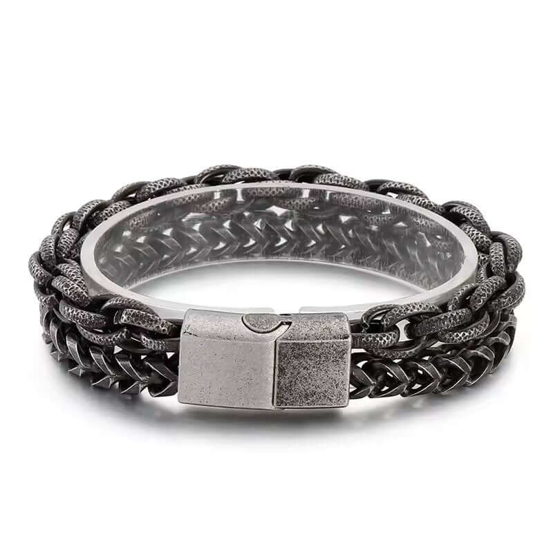 THE MEN THING Steel Bracelets COLOSSUS - 13mm Pure Titanium Steel Bracelet, Bracelet with hook buckle for Men & Boy (8inch)