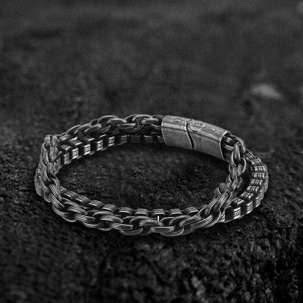 THE MEN THING Steel Bracelets COLOSSUS - 13mm Pure Titanium Steel Bracelet, Bracelet with hook buckle for Men & Boy (8inch)