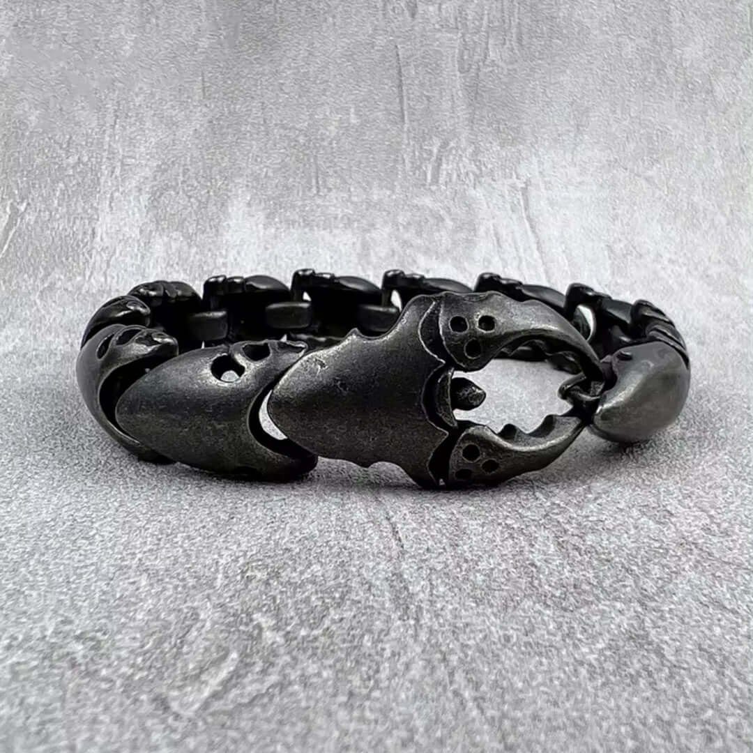 THE MEN THING Steel Bracelets CRABCUFF - 22mm Pure Titanium Steel Bracelet, Bracelet with hook buckle for Men & Boy (8inch)