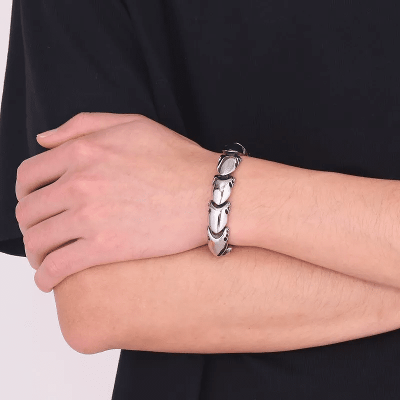 THE MEN THING Steel Bracelets CRABLOCK - 22mm Pure Titanium Steel Bracelet for Men & Boy (8inch)