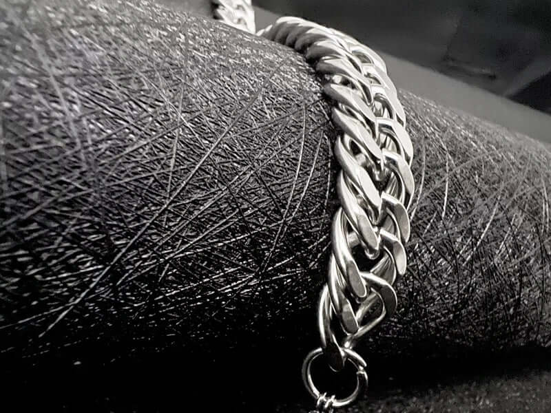 THE MEN THING Steel Bracelets CUBON LINK FIGARO - Pure Stainless Steel Bracelet, American trending Style -Double rope for Men & Boy (10mm)
