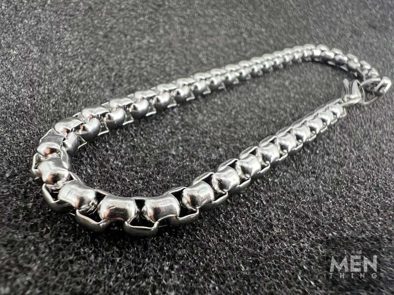 THE MEN THING Steel Bracelets CURVELET - 5mm Titanium Steel Bracelet American trending Style, 8 and 9 inch for Men & Boys