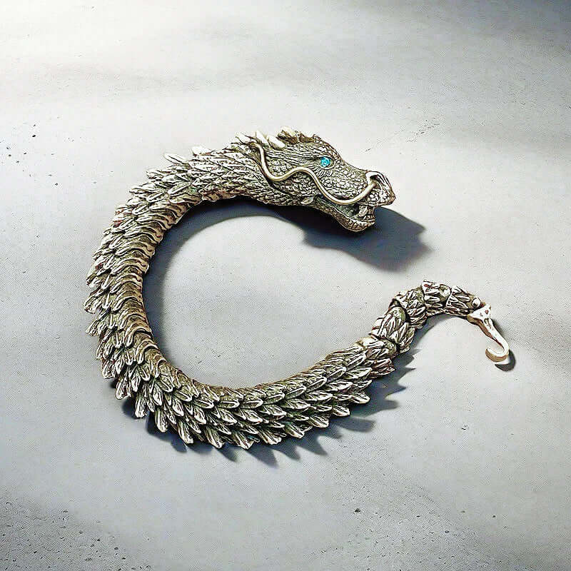 THE MEN THING Steel Bracelets DRAGON GOT - "12"mm Pure Copper Bracelet with Hook Buckle for Men & Boys ("9" inch)