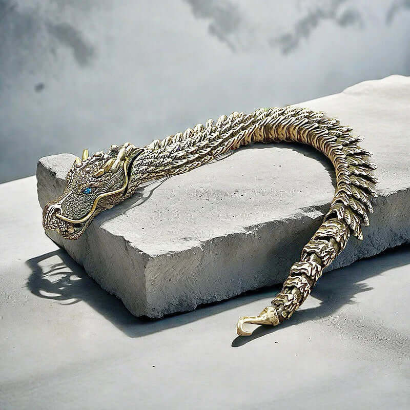 THE MEN THING Steel Bracelets DRAGON GOT - "12"mm Pure Copper Bracelet with Hook Buckle for Men & Boys ("9" inch)