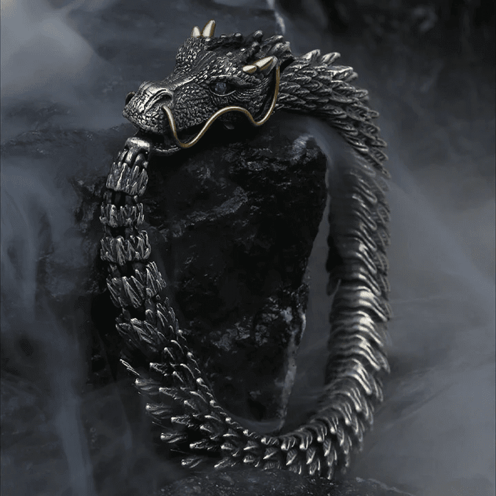 THE MEN THING Steel Bracelets DRAGON GOT - "12"mm Pure Copper Bracelet with Hook Buckle for Men & Boys ("9" inch)