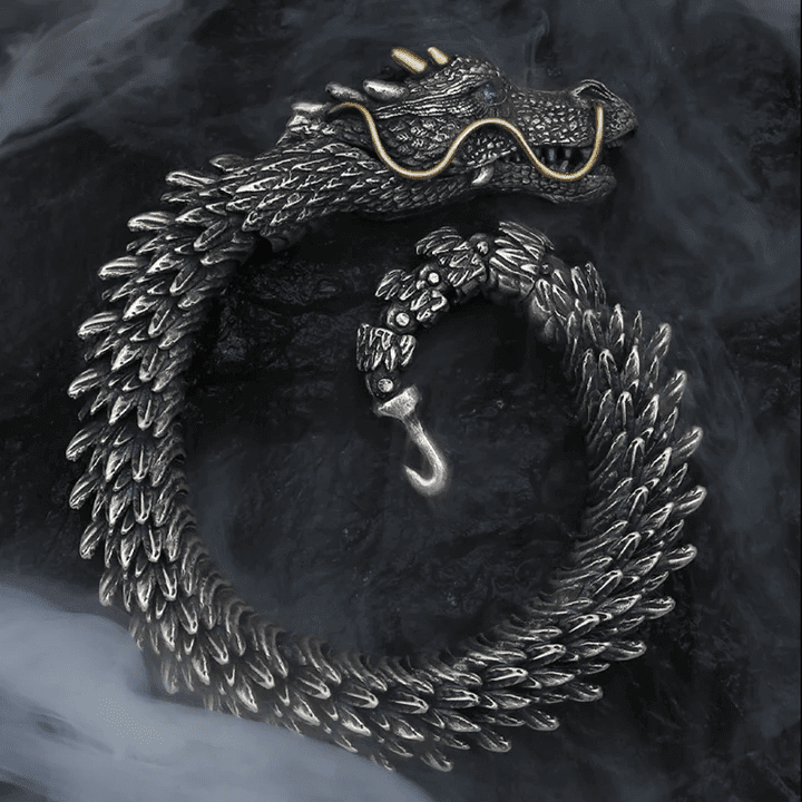 THE MEN THING Steel Bracelets DRAGON GOT - "12"mm Pure Copper Bracelet with Hook Buckle for Men & Boys ("9" inch)