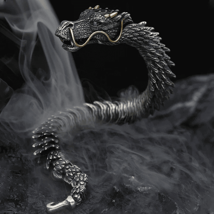 THE MEN THING Steel Bracelets DRAGON GOT - "12"mm Pure Copper Bracelet with Hook Buckle for Men & Boys ("9" inch)