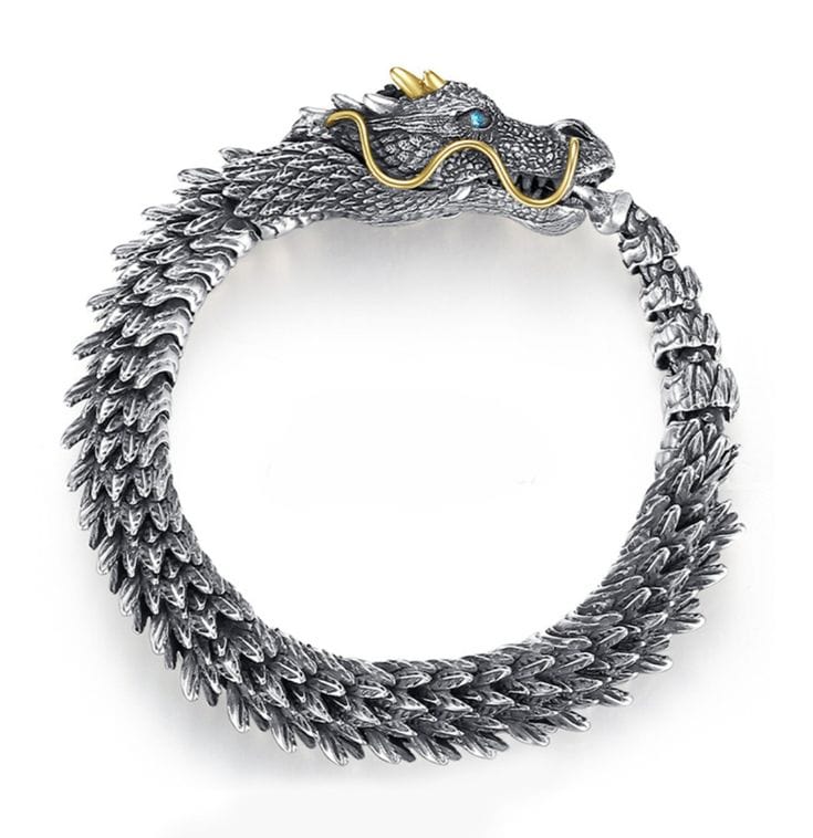 THE MEN THING Steel Bracelets DRAGON GOT - "12"mm Pure Copper Bracelet with Hook Buckle for Men & Boys ("9" inch)