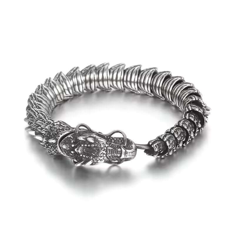 THE MEN THING Steel Bracelets DRAGONHOOP - 13mm Pure Titanium Steel Bracelet, Bracelet with hook buckle for Men & Boy (8inch)