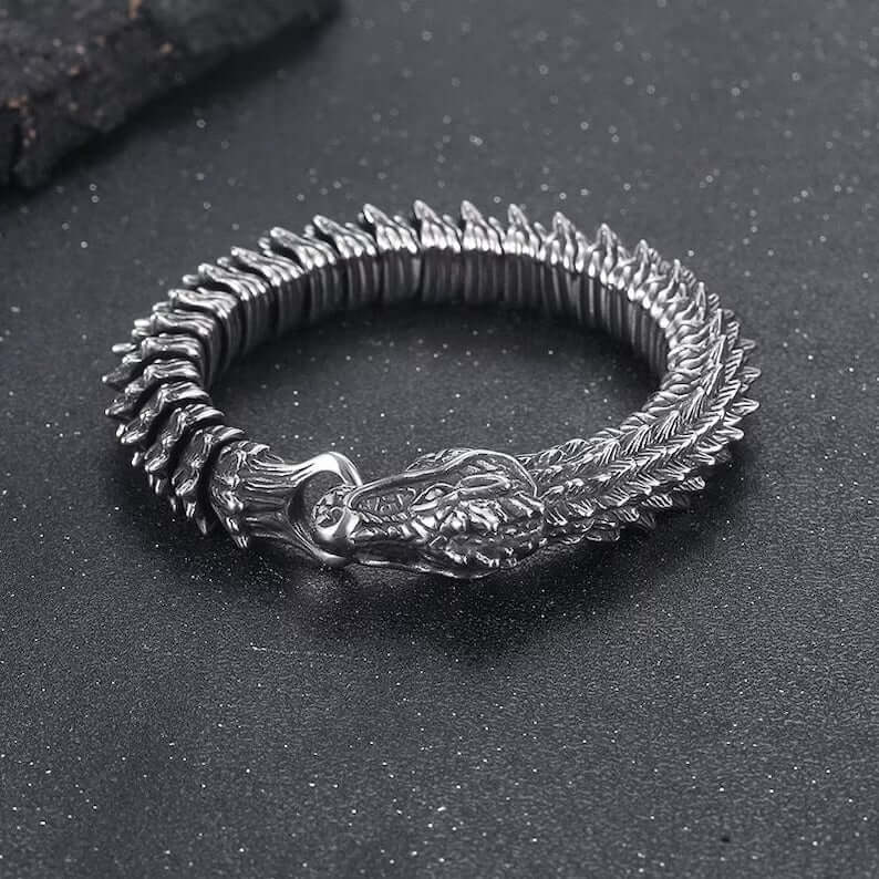 THE MEN THING Steel Bracelets DRAKE - 14mm Pure Titanium Steel Bracelet, Bracelet with hook buckle for Men & Boy (8inch)
