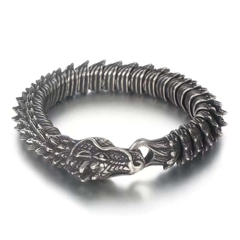 THE MEN THING Steel Bracelets DRAKE - 14mm Pure Titanium Steel Bracelet, Bracelet with hook buckle for Men & Boy (8inch)