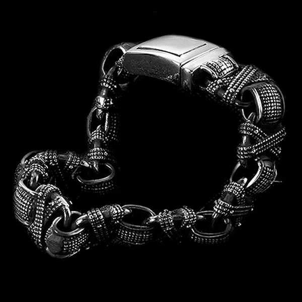 THE MEN THING Steel Bracelets ENIGMA - 15mm Pure Titanium Steel Bracelet for Men & Boy (8inch)