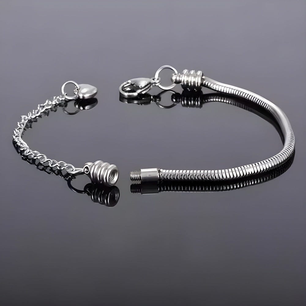 THE MEN THING Steel Bracelets ETERNA HEART - 3mm Pure Stainless Steel Alloy Adjustable Bracelet for Men & Boys