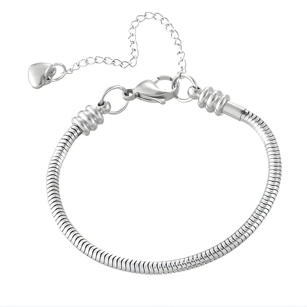 THE MEN THING Steel Bracelets ETERNA HEART - 3mm Pure Stainless Steel Alloy Adjustable Bracelet for Men & Boys