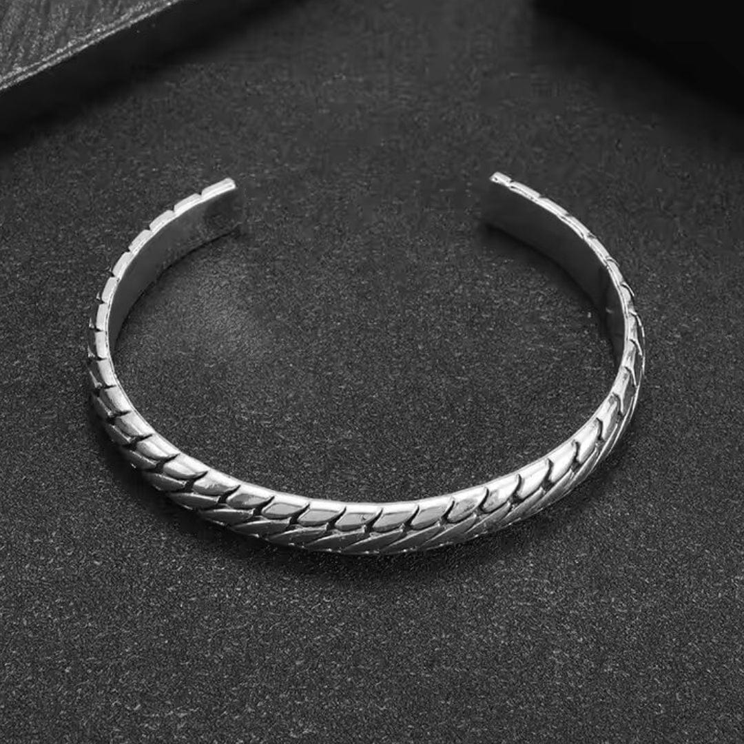 THE MEN THING Steel Bracelets IRON HYDRA - Pure Stainless Steel Open Bangle Bracelet (Adjustable) for Men & Boys