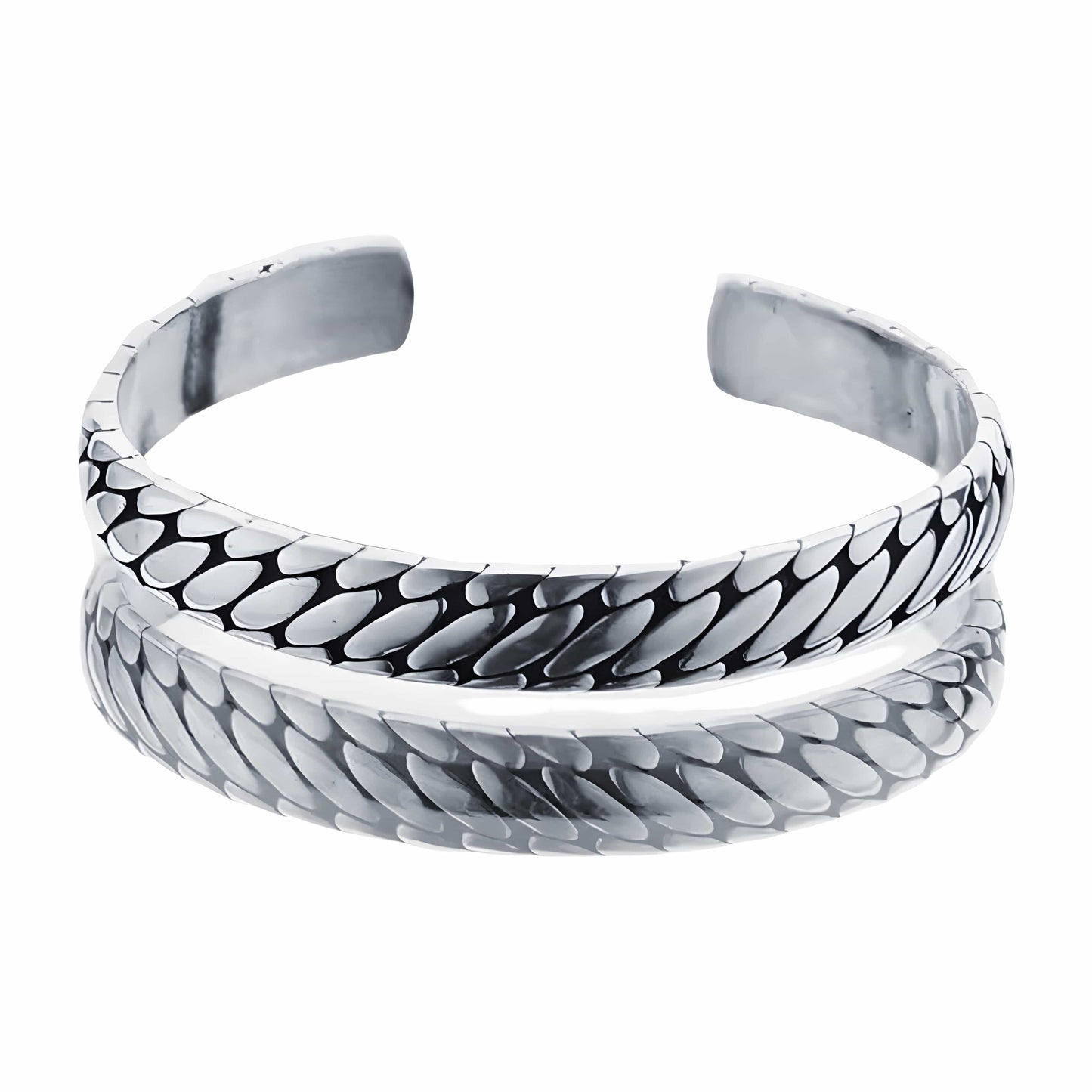 THE MEN THING Steel Bracelets IRON HYDRA - Pure Stainless Steel Open Bangle Bracelet (Adjustable) for Men & Boys