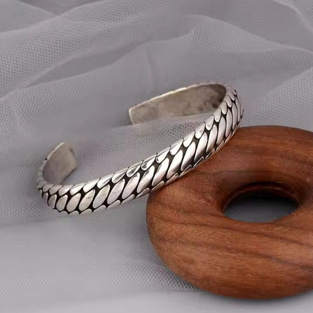 THE MEN THING Steel Bracelets IRON HYDRA - Pure Stainless Steel Open Bangle Bracelet (Adjustable) for Men & Boys