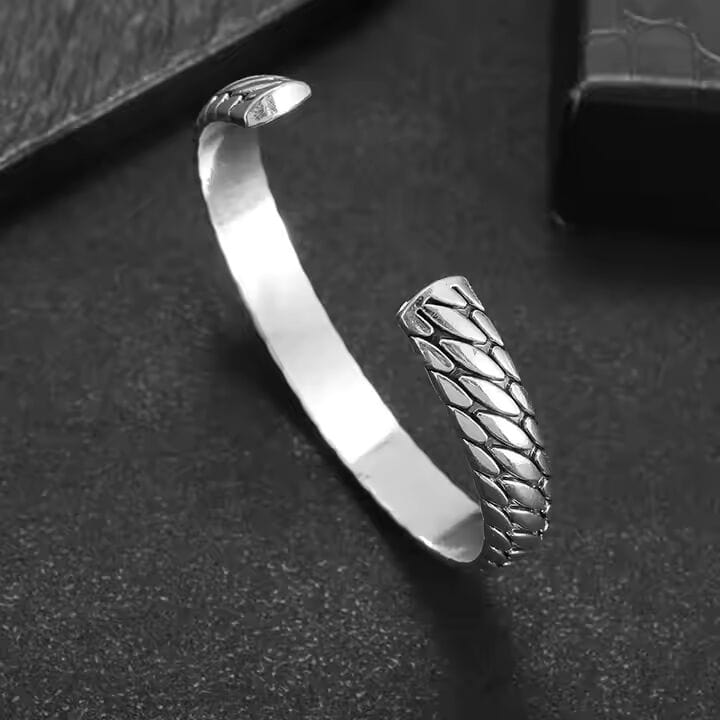 THE MEN THING Steel Bracelets IRON HYDRA - Pure Stainless Steel Open Bangle Bracelet (Adjustable) for Men & Boys
