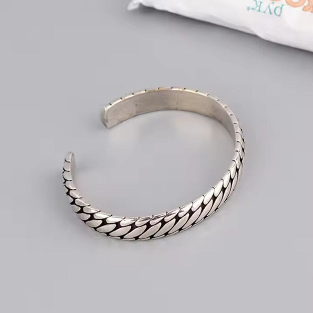 THE MEN THING Steel Bracelets IRON HYDRA - Pure Stainless Steel Open Bangle Bracelet (Adjustable) for Men & Boys