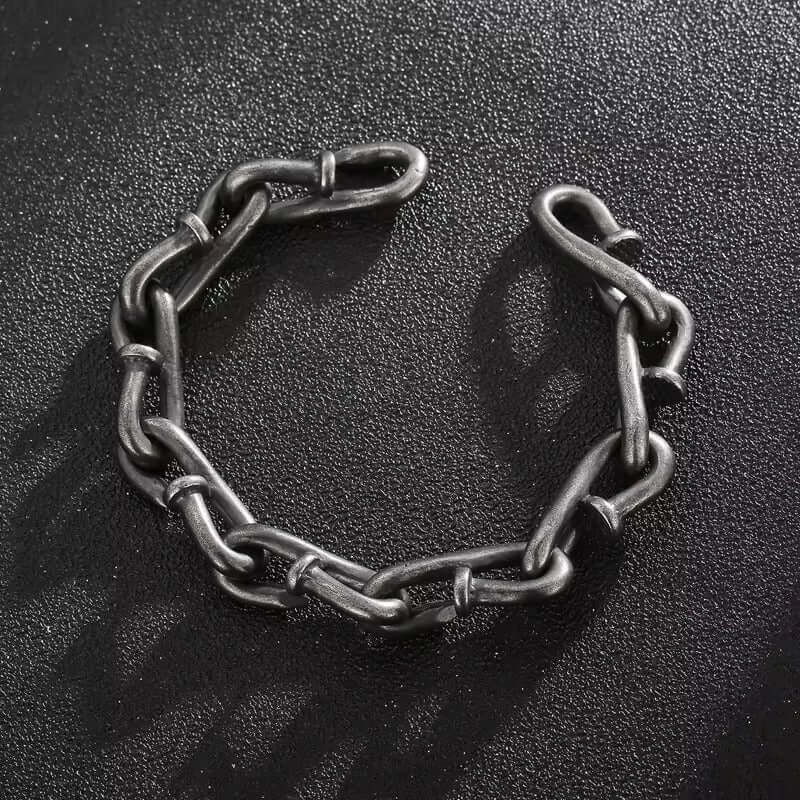 THE MEN THING Steel Bracelets LINKER - 12mm Pure Titanium Steel Bracelet for Men & Boy (9inch)
