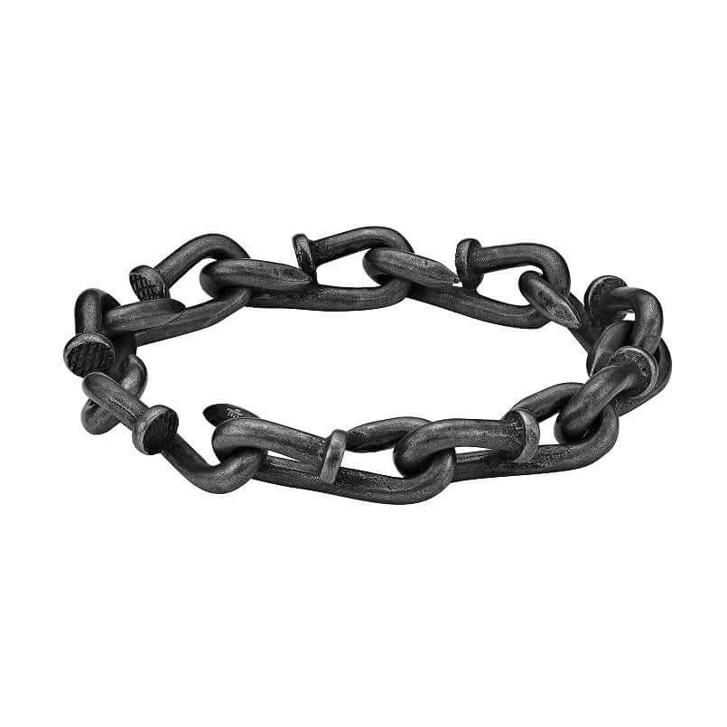 THE MEN THING Steel Bracelets LINKER - 12mm Pure Titanium Steel Bracelet for Men & Boy (9inch)