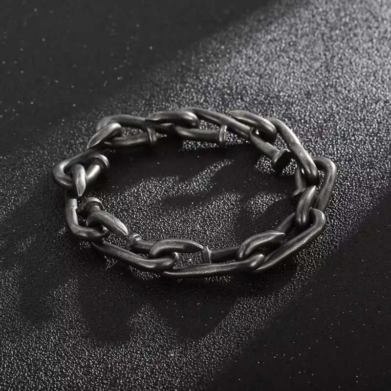 THE MEN THING Steel Bracelets LINKER - 12mm Pure Titanium Steel Bracelet for Men & Boy (9inch)