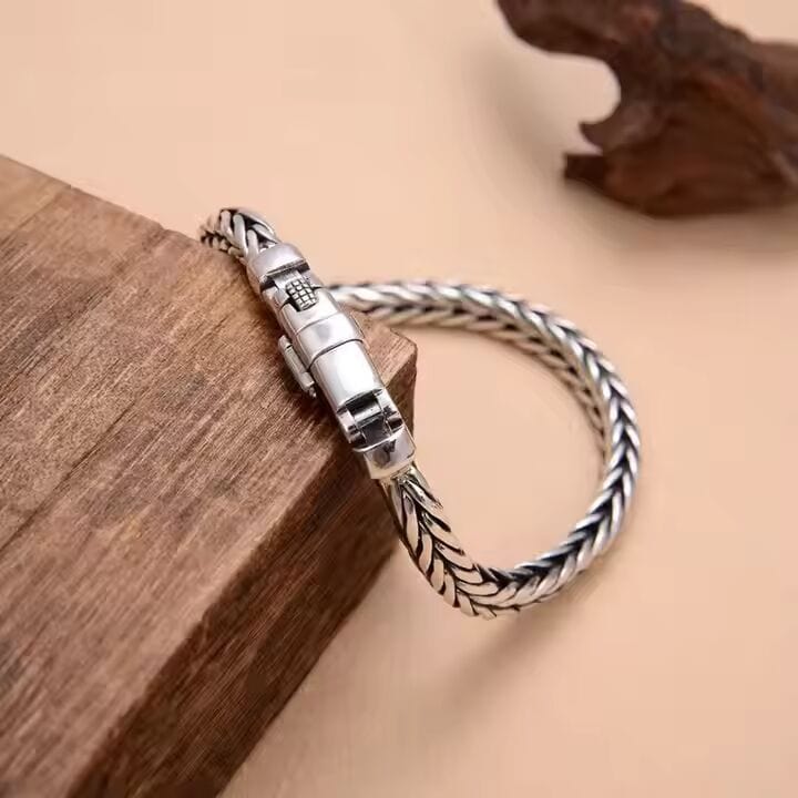 THE MEN THING Steel Bracelets MATRIX LINK - 12mm Pure Stainless Steel Bracelet, Biker Punk Style Bracelet for Men & Boy (8 inch)
