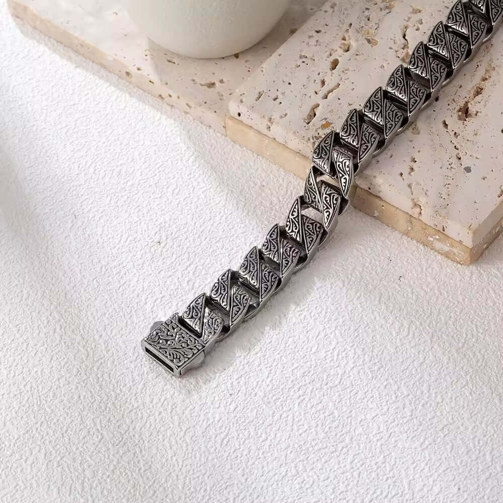 THE MEN THING Steel Bracelets MONARCH - 20mm Pure Titanium Steel Bracelet for Men & Boy (8inch)