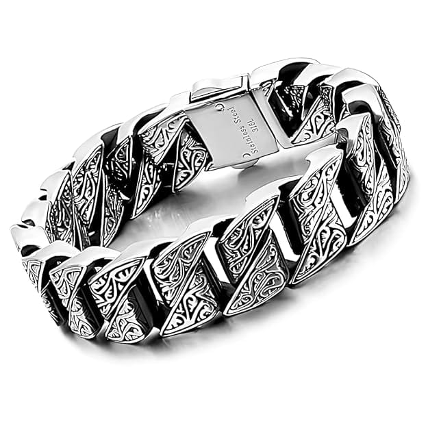 THE MEN THING Steel Bracelets MONARCH - 20mm Pure Titanium Steel Bracelet for Men & Boy (8inch)