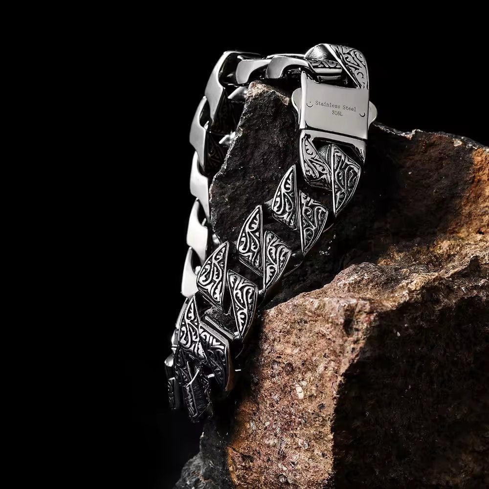 THE MEN THING Steel Bracelets MONARCH - 20mm Pure Titanium Steel Bracelet for Men & Boy (8inch)