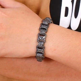 THE MEN THING Steel Bracelets OBSIDIAN - 15mm Pure Titanium Steel Bracelet for Men & Boy (8inch)